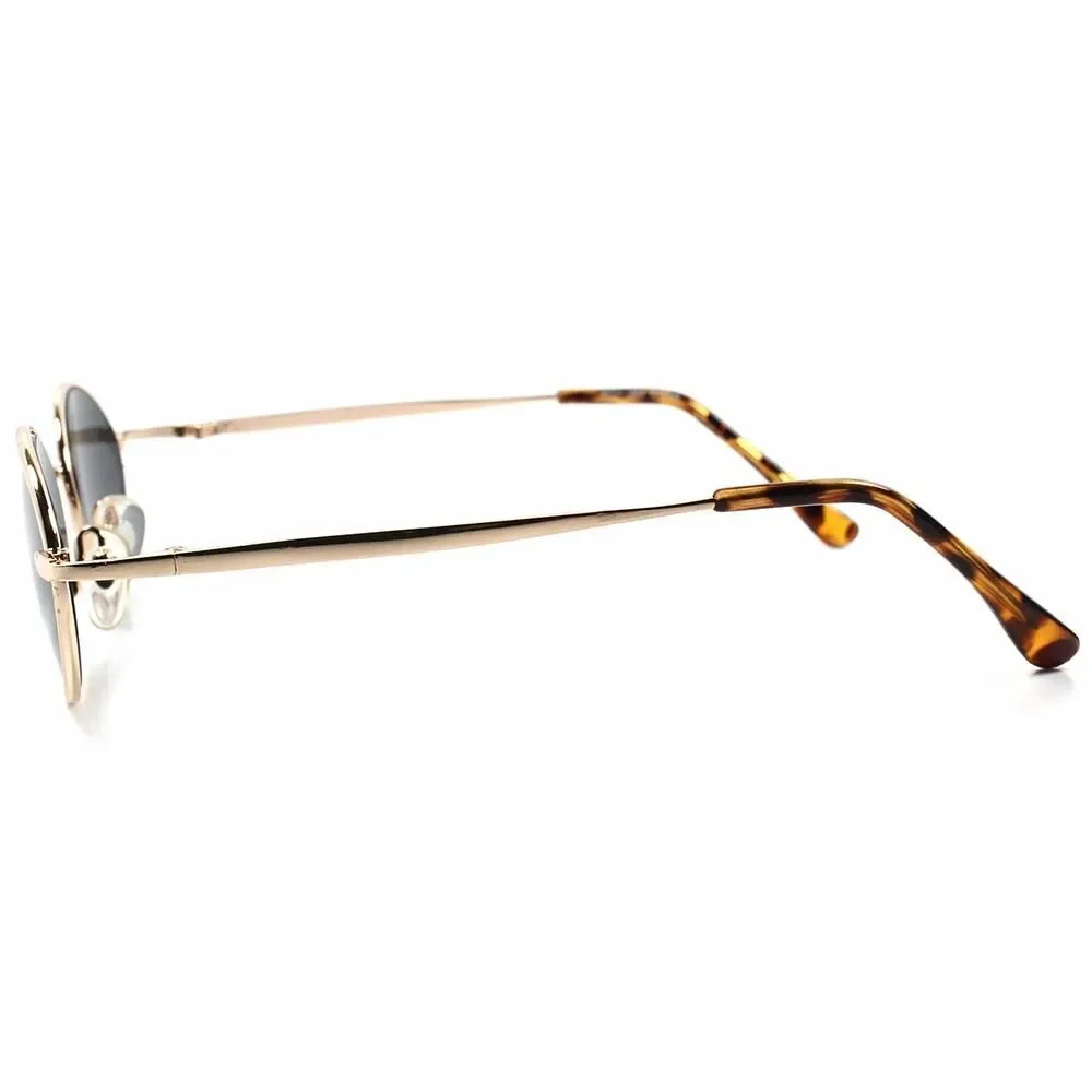 Classic Indie Retro Fashion Gold Mens Womens Hip Vintage Round Oval Sunglasses